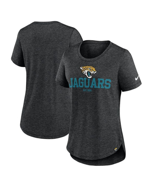 Women's Heather Black Jacksonville Jaguars Fashion Tri-Blend T-Shirt