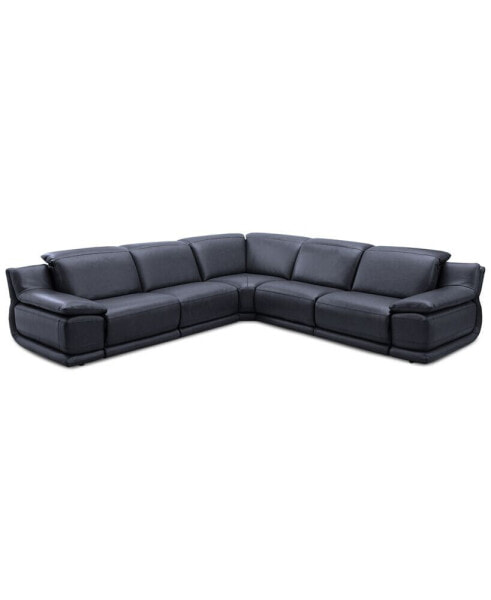 Daisley 5-Pc. Leather "L" Shaped Sectional Sofa with 3 Power Recliners