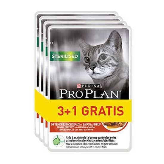 PURINA NESTLE Pro Plan Sterilised Beef 4x85g Wet Cat Food