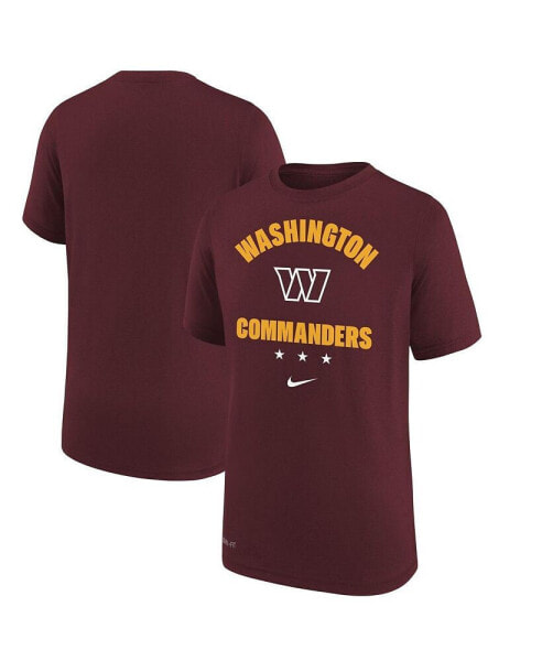Big Boys Burgundy Washington Commanders Team Athletic Performance T-shirt
