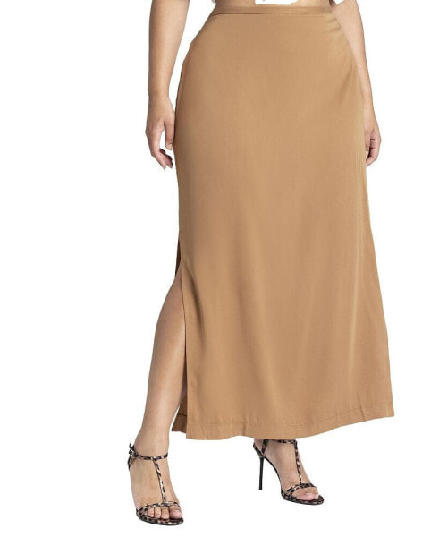 Plus Size Lightweight Column Skirt