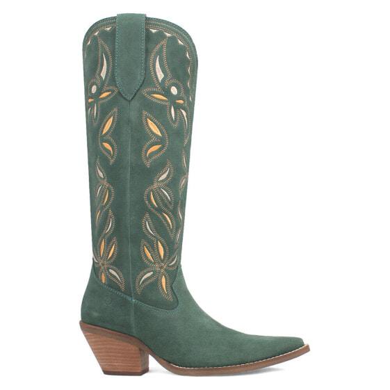 Dingo Bandelera Embroidered Snip Toe Cowboy Womens Green Casual Boots DI200-300