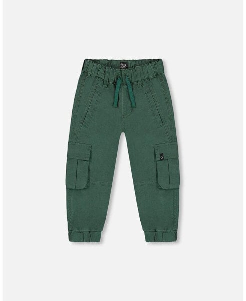 Baby Boys Baby Stretch Twill Cargo Jogger Pants Forest Green