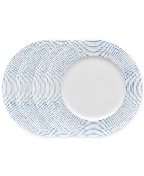 Hammock "Stripes" Rim Dinner Plates, Set of 4