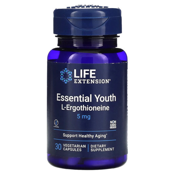 Life Extension, Essential Youth L-эрготионеин, 5 мг, 30 вегетарианских капсул
