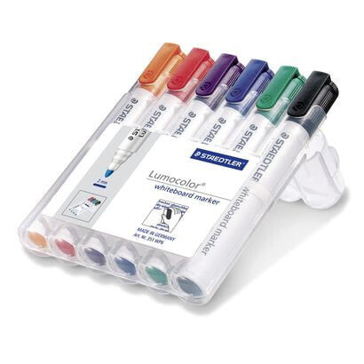 STAEDTLER Lumocolor whiteboard marker 351 - 6 pc(s) - Black - Blue - Green - Orange - Red - Violet - Bullet tip - Assorted colours - Polypropylene (PP) - 2 mm