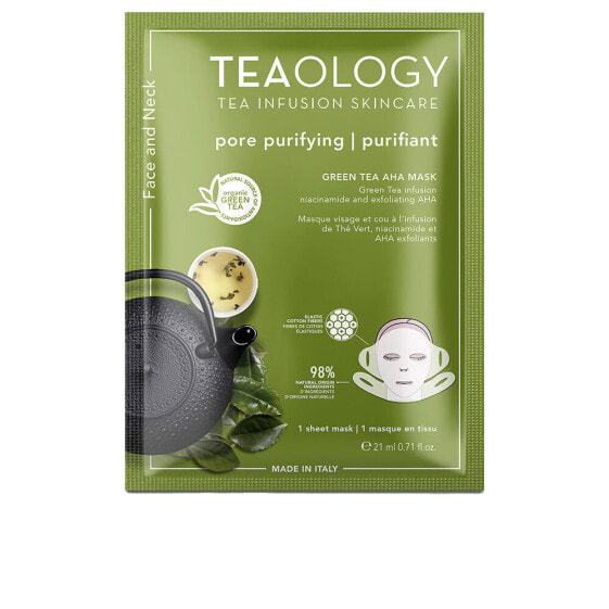 Маска для лица и шеи TEAOLOGY зеленый чай AHA + BHA 21 мл