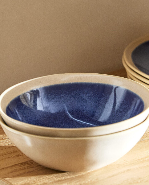 Блюдо керамическое с краем ZARAHOME Small StoneWare Bowl with Rim