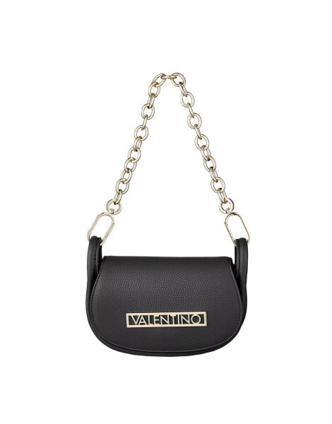 Valentino Vinile mini flap shoulder bag with crossbody strap in black