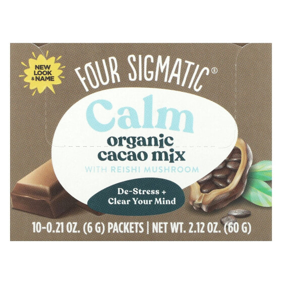 Calm, Organic Cacao Mix with Reishi Mushroom, 10 Packets, 0.21 oz (6 g) Each