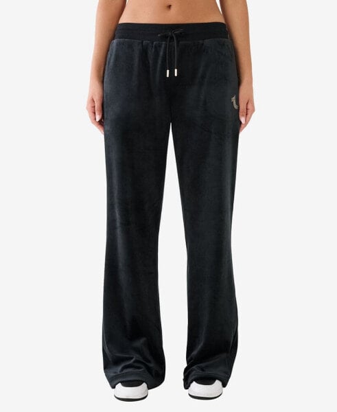 Women's Velour Straight Leg Pants