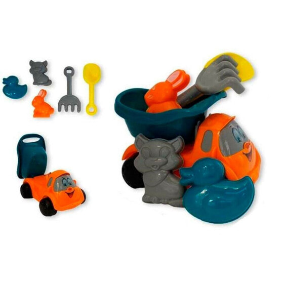 Пляжный набор игрушек POESSA Пляжная лопата и грабли с ПВХ машиной 19x14x12 см в сетке