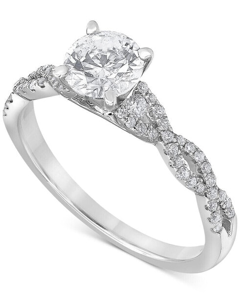 Diamond Twist Engagement Ring (1 ct. t.w.) in 14k White Gold