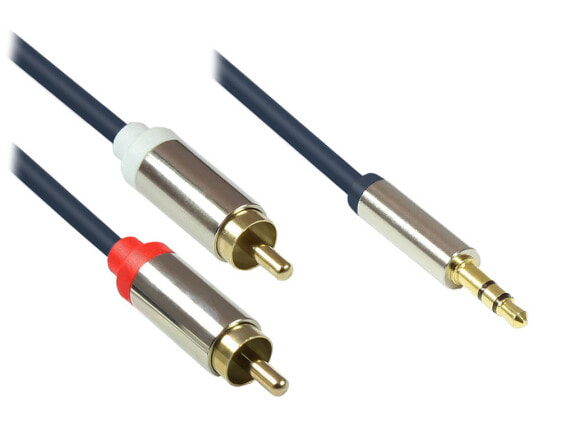 Аудио-кабель GOOD CONNECTIONS GC-M0057 - 3.5 мм - Male - 2 x RCA - Male - 1 м - Синий