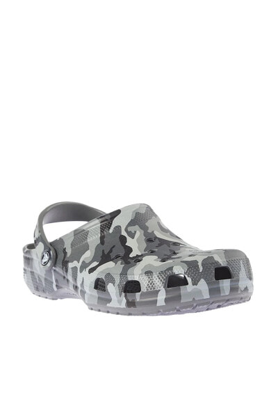 Siyah Gri Erkek Classic Printed Camo Clog Terlik