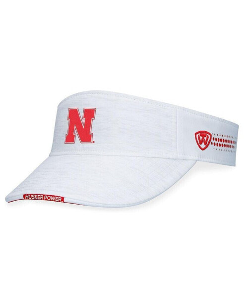 Men's White Nebraska Huskers Flare Adjustable Visor