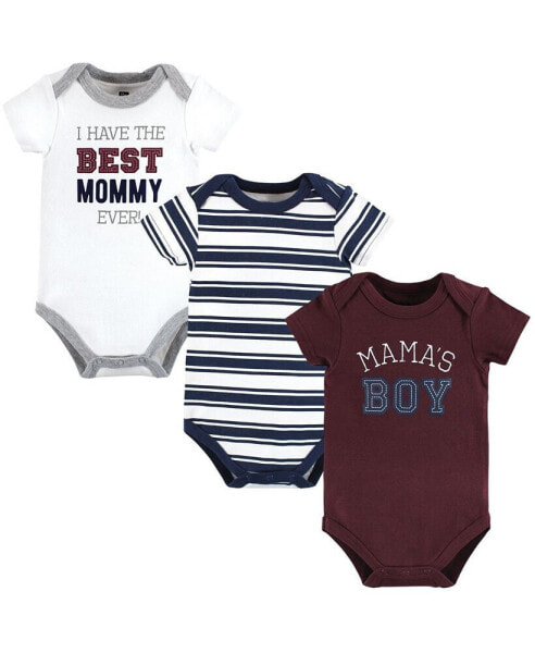 Baby Boys Cotton Bodysuits, Mamas 3-Pack