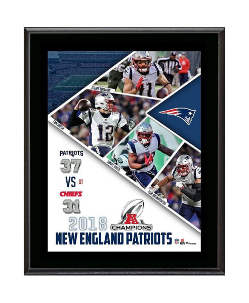 New England Patriots 2018 AFC Champions 10.5'' x 13'' Sublimated Plaque