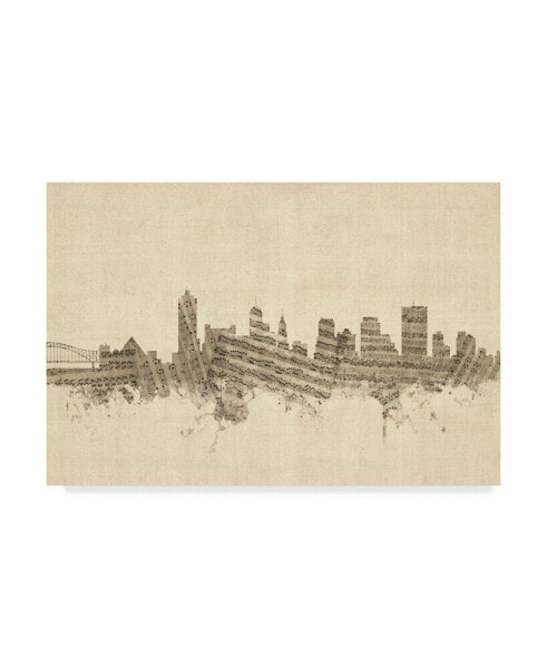 Michael Tompsett Memphis Tennessee Music Skyline Canvas Art - 15" x 20"