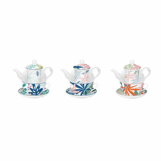 Стеклянный фарфорный чайный набор DKD Home Decor Crystal Porcelain Blue Green (3 шт.)