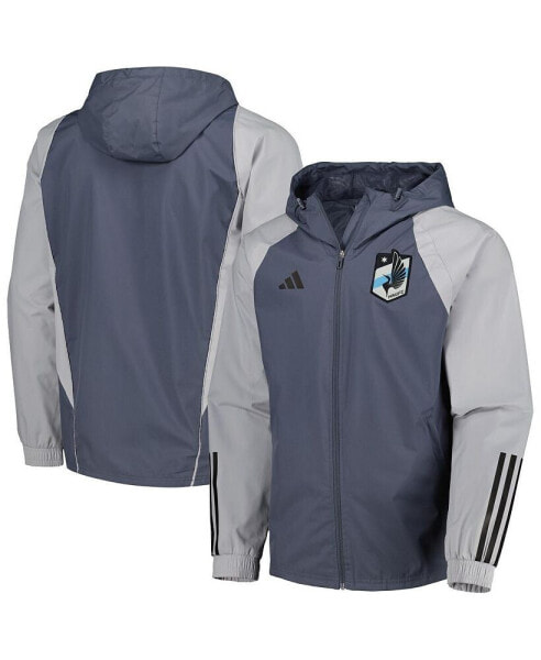 Куртка Adidas мужская Charcoal Minnesota United FC всепогодная с капюшоном на молнии