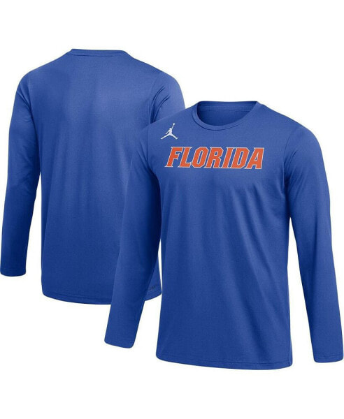 Men's Royal Florida Gators Logo Practice Performance Long Sleeve T-shirt