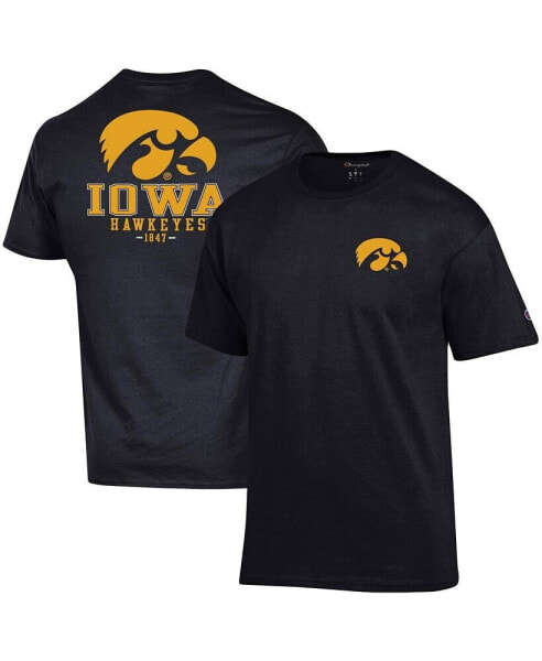 Men's Black Iowa Hawkeyes Stack 2-Hit T-shirt