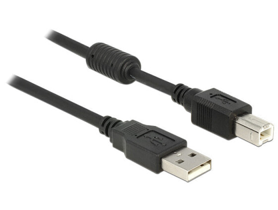 Delock 83566 - 1 m - USB A - USB B - USB 2.0 - Male/Male - Black