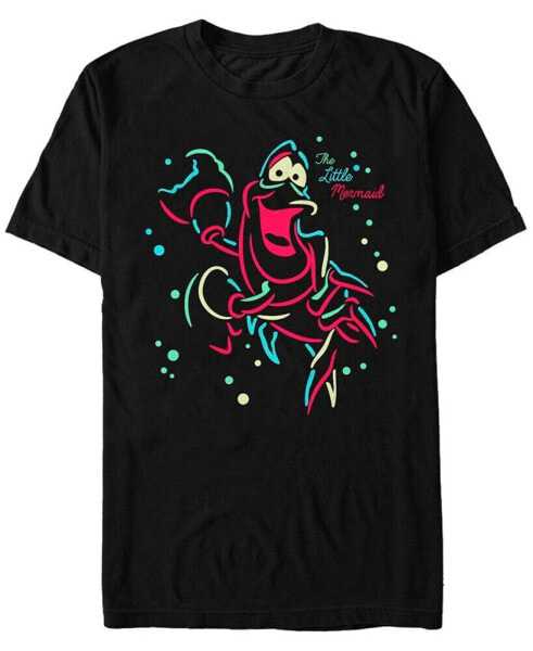 Disney Men's The Little Mermaid Neon Sebastian Short Sleeve T-Shirt
