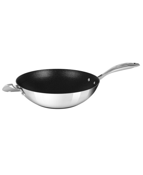HaptIQ 12.5", 32cm Nonstick Induction Suitable Wok, Mirror Polished Stainless Exterior