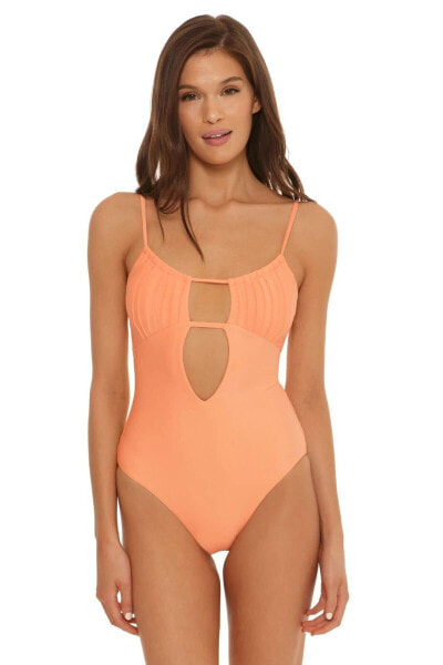 ISABELLA ROSE 296849 Maillot Plunge One Piece Swimsuit, Peach, S