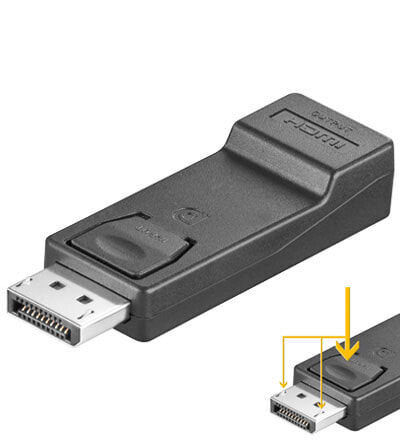 Wentronic DisplayPort/HDMI Adapter 1.1 - gold-plated - DisplayPort - HDMI - Black