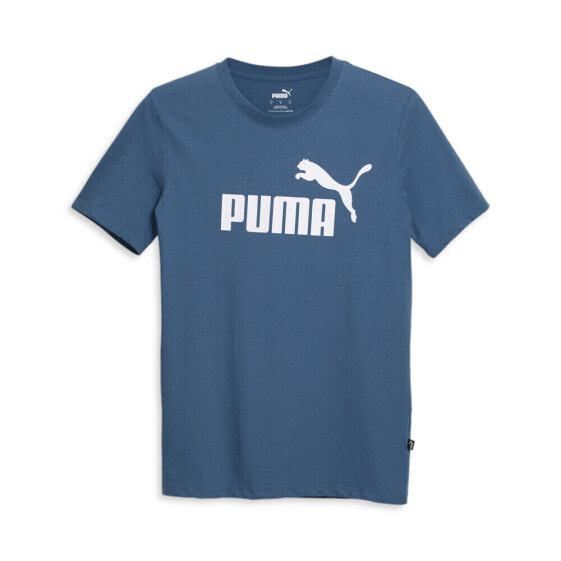 Puma Essentials Logo Crew Neck Short Sleeve T-Shirt Mens Blue Casual Tops 678776