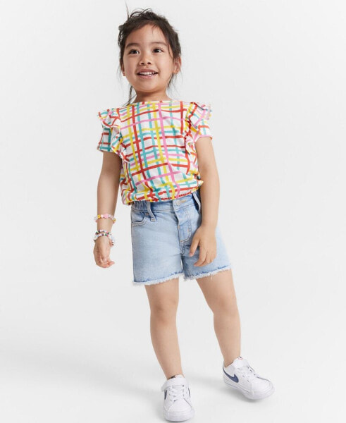 Toddler Girls Painted Plaid Ruffled Top, Created for Macy's