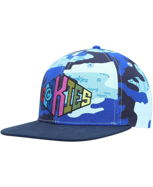 Men's Blue, Camo Across the Board Snapback Hat