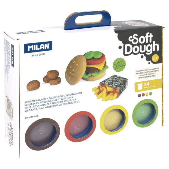 MILAN Kit 4 Cans 116g Soft Dough With Tools House Of Burgers