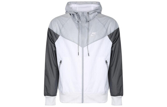 Nike 运动防风 拼色连帽夹克 男款 灰白色 / Куртка Nike Trendy_Clothing Featured_Jacket AR2192-100