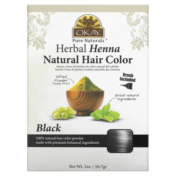 Herbal Henna Natural Hair Color, Black, 2 oz (56.7 g)
