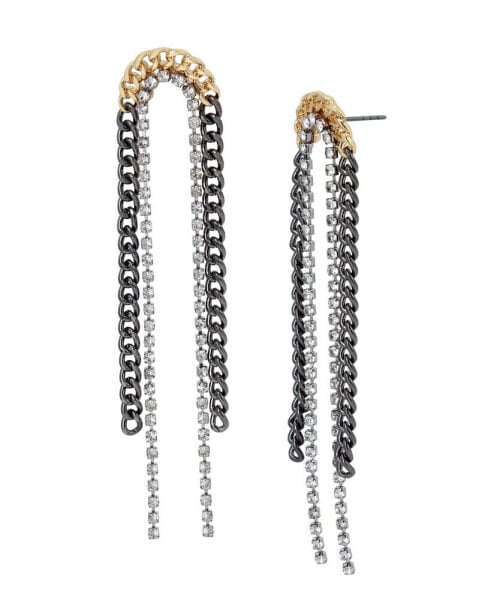 Double Chain Linear Earrings