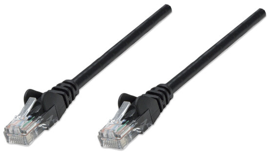 Intellinet Network Patch Cable - Cat5e - 5m - Black - CCA - U/UTP - PVC - RJ45 - Gold Plated Contacts - Snagless - Booted - Lifetime Warranty - Polybag - 5 m - Cat5e - U/UTP (UTP) - RJ-45 - RJ-45