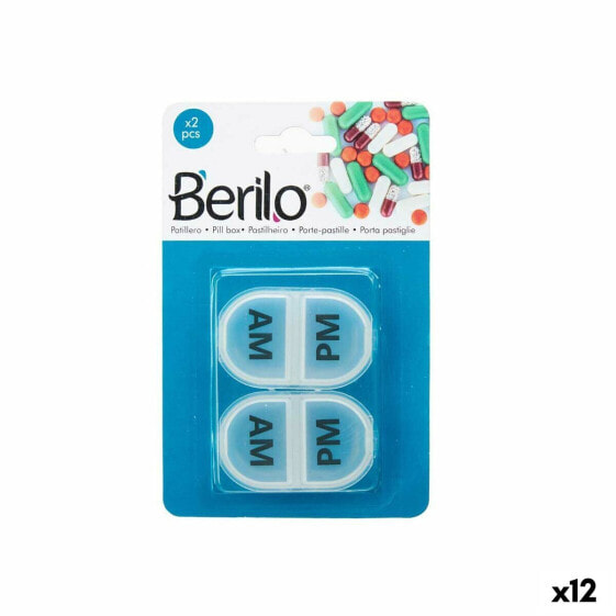 Коробочка для таблеток набор Прозрачный Пластик (12 штук)