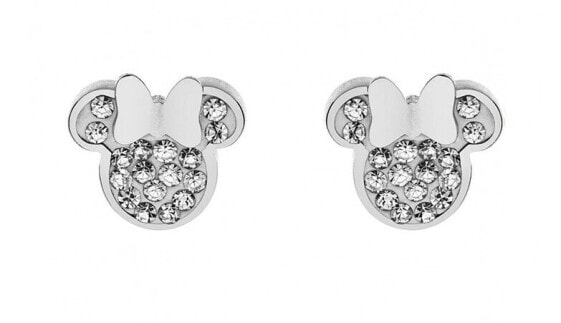 Charming Mickey and Minnie Mouse steel stud earrings E600177RWL-B.CS