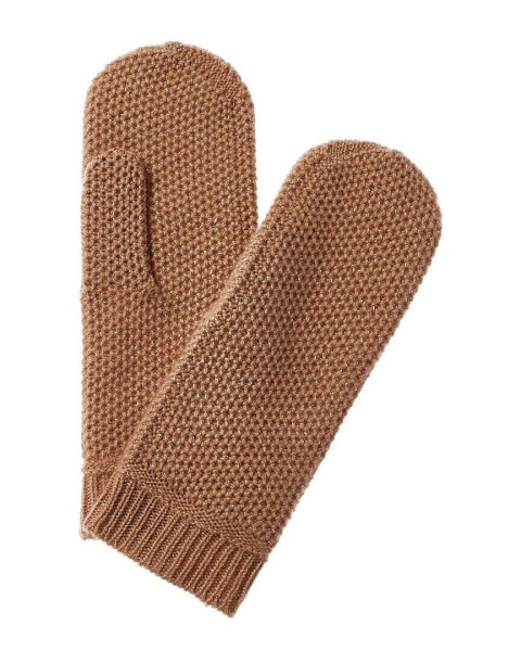 Перчатки из кашемира Sofiacashmere Honeycomb Lurex для женщин золотого цвета