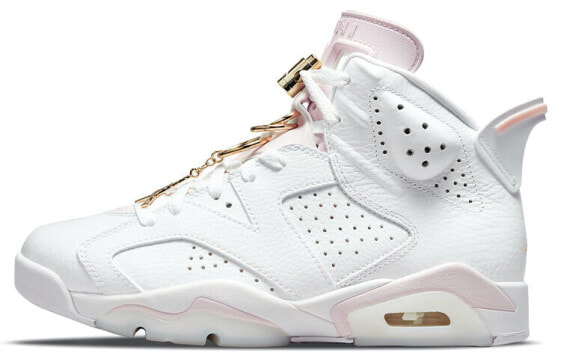 Jordan Air Jordan 6 retro "gold hoops" 耳环 轻便 高帮 复古篮球鞋 女款 白粉 / Кроссовки Jordan Air Jordan DH9696-100