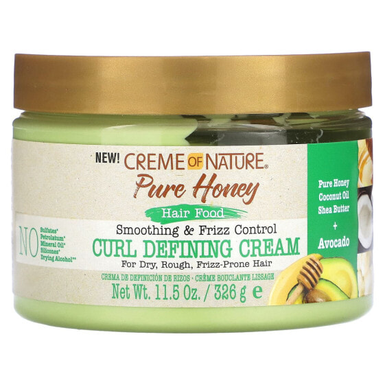 Крем для укладки волос Crème of Nature Pure Honey, Hair Food, разглаживающий и контролирующий непослушные кудри, 326 г