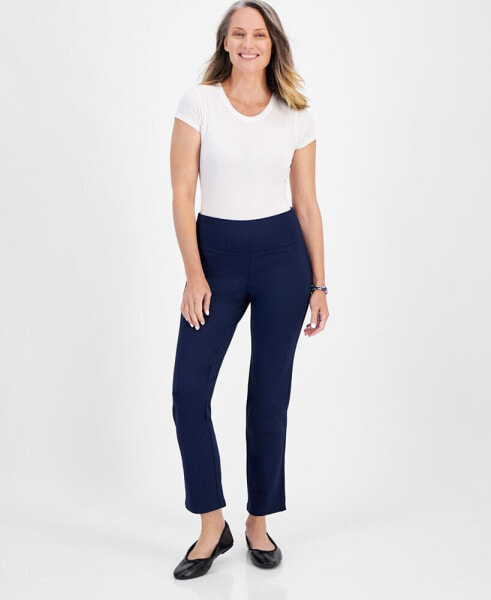 Women's Straight-Leg Ponte-Knit Pants, Created for Macy's