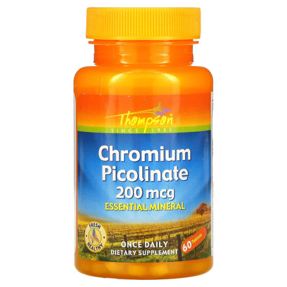 Минеральный препарат Chromium Picolinate, 200 мкг, 60 таблеток Thompson