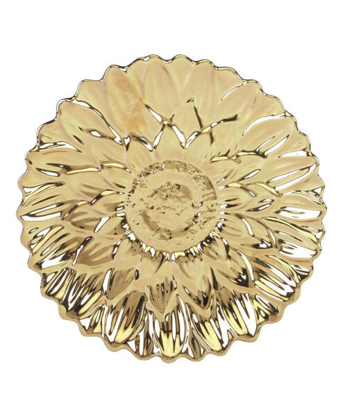 Gold Coast 3-D Set of 4 Sunflower Dessert Plates