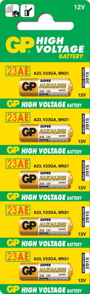 GP Battery High Voltage 23A - Single-use battery - Alkaline - 12 V - 5 pc(s) - Multicolour - Blister