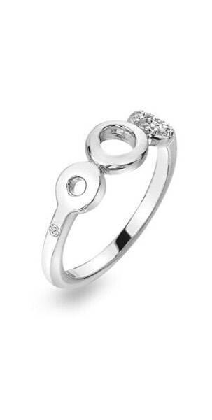 Elegant silver ring with a diamond Balance DR243